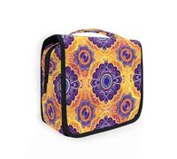 Mandala Sunflowers Orange Purplravel Bag with Hanging with Hanging Hook Foldable Waterproof Toiletry Bag Hotel