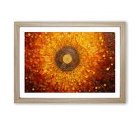 Mandala Sunset Contemporary Framed Print | A2 Oak Framed Wall Art | Ready to Hang | Contemporary Landscape Picture | Living Room Bedroom Lounge Office