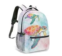 Mandala Turtle Starry Sky Backpack 16 Inch Rainbow Gradient Galaxy Dreamscape 360 Print Aesthetic Fantasy Celestial Rucksack (06)