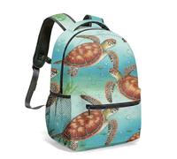 Mandala Turtle Starry Sky Backpack 16 Inch Rainbow Gradient Galaxy Dreamscape 360 Print Aesthetic Fantasy Celestial Rucksack (08)