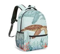 Mandala Turtle Starry Sky Backpack 16 Inch Rainbow Gradient Galaxy Dreamscape 360 Print Aesthetic Fantasy Celestial Rucksack (03)