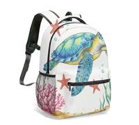 Mandala Turtle Starry Sky Backpack 16 Inch Rainbow Gradient Galaxy Dreamscape 360 Print Aesthetic Fantasy Celestial Rucksack (05)