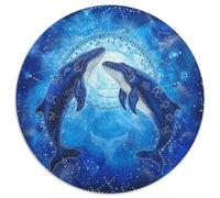 Mandala Two Whales 1000 Piece Jigsaw Puzzle for Women, Men Ocean World Challenging Puzzles Challenge Games Great Gift 1000pcs (67.5x67.5cm)