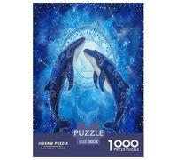 Mandala Two Whales Jigsaw Puzzles Puzzle for Adults Kids. 1000 Pieces Impossible Challenge Toy Educational Games Home Decoration for Educational Games Gifts 38x26cm/1000pcs