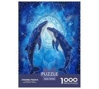 Mandala Two Whales Jigsaw Puzzles Puzzles for Adults Kids. 1000 Piece Whimsical Challenge Toy Educational Game Home Decoration for Educational Games Gifts 70x50cm/1000pcs