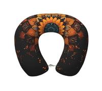 Mandala U-Shaped Neck Pillow Soft Memory Foam Travel Pillow Comfortable Head Support Pillow for Sleeping Rest Airplane Car and Office Travel Accessories