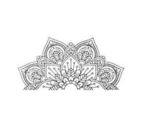 Mandala Vinyl Wall Stickers Half Mandala Headboard Decals Bedroom Yoga Studio Meditation Room Home Decor Window Vinyl Large - 46x91cm