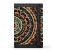 Mandala Wallet,Credit Card Holder,Three-fold Wallet for Passport Covers, Purse Passport Bag for Men Women