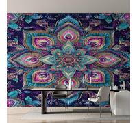 Mandala Wallpaper - Indian Hippie Bohemia Wall Mural 150x105 cm (W x H), Non-Woven Photo Wallpaper Mural for Bedroom, Living Room, Hallway, Home Decor Y&W9