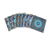 Mandala Waterproof PVC Wall Tile Stickers Kitchen Bathroom DIY Home Decor 10cmx10cm Self-Adhesive Hard Film Decorative Vinyl Decals For Floor Cabinet Toilet 10 Pieces