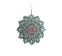 Mandala Wind Chime Metal Three-dimensional Pendants Mandala Wind Chimes Home Yard Decorations Handicrafts Rotating Turbines(Green)