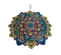 Mandala Wind Spinners for Yard and Garden, 3D Stainless Steel Hanging Spinner for Outdoor & Indoor Decorations, 12 inch, 360 Degree Swivel Spinners