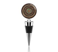 Mandala Wine Stopper Reusable Wine Bottle Stopper Decorative Metal Beverage Bottle Toppers for Champagne, Liquor & Oil Bottles Wedding Christmas Party Bar Decor
