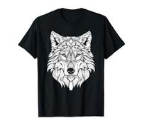 Mandala Wolf Art Tribal Geometric Animal Design T-Shirt