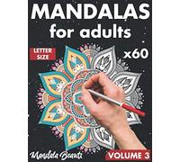 Mandalas for adults: 60 motifs with black background in US Letter Size / from simple to complex mandala with anti-stress effect / coloring book with ... book for adults -Volume 3 (Back in Black)