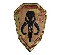 Mandalorian Boba Fett Emblem Bounty Hunter OCP - Funny Tactical Military Morale Embroidered Patch Hook Fastener Backing(Camouflage)