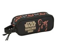 Mandalorian & GROGU - Children's Double Pencil Case, Children's Pencil Case, Ideal for School Age Children, Comfortable and Versatile, Quality and Resistance, 21 x 6 x 8 cm
