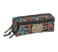 MANDALORIAN & GROGU - Triple Small Pencil Case, Children's Pencil Case, Ideal for School Age Children, Comfortable and Versatile, Quality and Resistance, 22 x 6 x 8.5 cm
