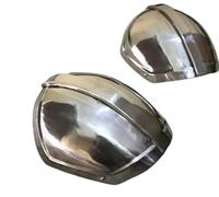 Mandalorian Warrior 18 Gauge Steel Pair of Pauldrons Armor Shoulder Costume, Silver Polish, Default