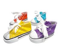 Mandarin Bird Toys 5604 Pk4 Sneaker Shredders by M&M - Mini Cotton Canvas Rubber Sole Aglet Lace Foot Toy, Easy to Stuff with Material, Perfect for Parrot Parrotlet Budgie Cockatiel African Grey