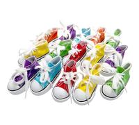 Mandarin Bird Toys 5606 Pk15 Sneaker Shredders by M&M - Mini Cotton Canvas Rubber Sole Aglet Lace Foot Toy, Easy to Stuff with Material, Perfect for Parrot Parrotlet Budgie Cockatiel African Grey