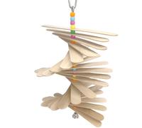 Mandarin Bird Toys by M&M 1113 Natural Stick Chewer - Handcrafted Chewing Wood Bird Cage Toy, Turning Wood Sticks, Colorful Plastic Beads, Breakable Design, Great Fun for Medium Size Pet Birds