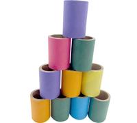 Mandarin Bird Toys by M&M 8009 PK10 1.5 Inch Mini Tube Donuts - Lightweight Colorful Chewable Compressed Cardboard Foot Toy, Easy Shredding, Great for Small to Medium Size Pet Birds