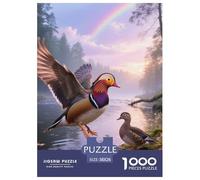Mandarin Duck 1000 Piece Puzzle Mind Challenge For Adults Quiet Evening Bird Gift-Worthy Artwork 38x26cm/1000pcs