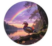 Mandarin Duck 1000 Piece Round Puzzle For Mind Training Family Inclusion Fine Motor Skills Team Building Bird Game Night Gathering Centrepiece 1000pcs (67.5x67.5cm)