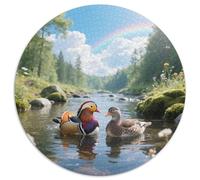 Mandarin Duck 1000 Piece Round Puzzle Light Challenge Kids And Teens Skill Development Bird Artful Creation Perfect for Classrooms 1000pcs (67.5x67.5cm)