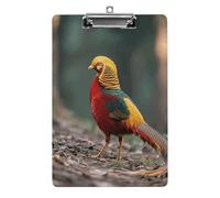 Mandarin Duck Clipboard 8.5×12.5 Inch Acrylic Clip Board with Metal Clip A4 Letter Size Decorative Clipboard Cute Hanging Clipboards for Office, Teacher, Nurse, Doctor,
