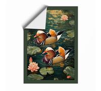 Mandarin Ducks at Dusk Japandi Unframed Wall Art Print A1 (84.1×59.4cm), Wall Decor for Living Room, Bedroom, Office & Home, Art Gift