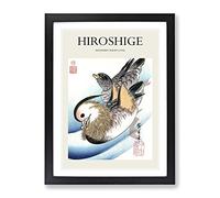 Mandarin Ducks By Utagawa Hiroshige Exhibition Museum Asian Japanese Framed Print | A3 Black Framed Wall Art | Ready to Hang | Asian Animal Picture | Living Room Bedroom Lounge Office