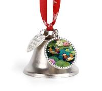 Mandarin Ducks Playing in The Water Christmas Bells Hanging Decor Love Bell