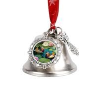 Mandarin Ducks Playing in The Water Christmas Bells Hanging Decor Wing Bell