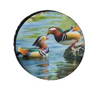 Mandarin Ducks Universal Tire Cover Replacement Heavy Duty Oxford Fabric Waterproof Wheel Protector for SUV Truck RV Camper Dust/Snow/Sun Protection, 26 Inch