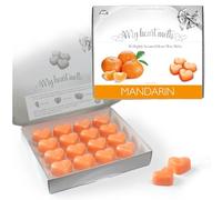 Mandarin Orange Wax Melts - 16 x 6g Heart-Shaped Mandarin Orange Scented Wax Melts in an Elegant Presentation Gift Box - Spotless Leopard Scented Gift - Made in UK