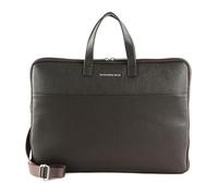 Mandarina Duck Leather handbag cross body bag with laptop compartment Mellow Urban Briefcase Mole dark brown