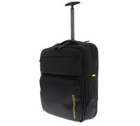 Mandarina Duck Zephyr Trolley Backpack, Black, 54 Centimeters x 20 Centimeters x 37 Centimeters, Trolley a Due ruote in Tessuto morbido ad effetto 3D