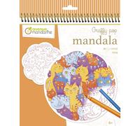 Mandarine Avenue GY142C - A Graffy pop Colouring book 36 pages - Pre-cut Mandalas - From age 6 - PELE MELE CATS - Children's Creative and Leisure Activity - DIY