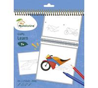 Mandarine MY GY169C - A Graffy Learn Colouring book to learn to draw - 24 drawings 250g - From 7 years - DINOSAURS - Children's Creative and Leisure Activity
