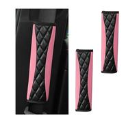 Mandark 2PCS Car Seat Belt Covers, Soft Leather Vehicle Seatbelt Strap Protector for Shoulder and Neck, Comfortable Auto Safe Belt Harness Cushion Pad, Universal for SUV, Truck, RV（Pink）
