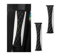 Mandark 2PCS Car Seat Belt Covers, Soft Leather Vehicle Seatbelt Strap Protector for Shoulder and Neck, Comfortable Auto Safe Belt Harness Cushion Pad, Universal for SUV, Truck, RV（White）