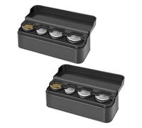 Mandark Car Coin Holder, 2PCS Automotive Coin Change Storage Organizer, Large Capacity Vehicle Interior Money Dispenser Accessories for Cars Homes Offices, Universal for RV, SUV, Truck (Black)