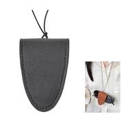 Mandark Car Sun Visor Sunglasses Holder, Leather Vehicle Eyeglass Hanger Mounter, Automotive Interior Glasses Holder and Ticket Card Clip Accessories Universal for SUV, Truck, RV (Black)