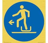 Mandatory: Alighting from toboggan to the left Sign - 150x150mm - S15