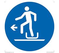 Mandatory: Alighting from toboggan to the left Sign - 150x150mm - S15