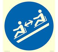 Mandatory: Keep distance between toboggans Sign - 300x300mm - S30