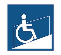 Mandatory NF ISO7010 Mandatory Mandatory Adhesive Sticker Laminated Square Sign Water and UV Resistant - Handrail for Disabled People - 60 x 60 cm