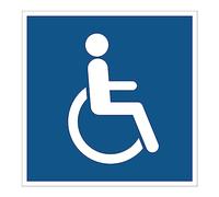 Mandatory NF ISO7010 Mandatory Mandatory Adhesive Sticker Laminated Square Water and UV Resistant for Disabled People 60 x 60 cm